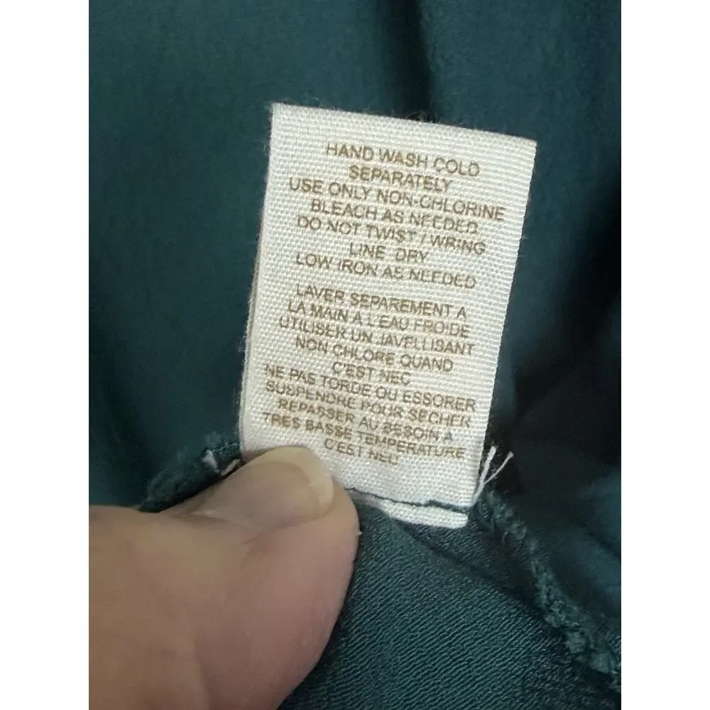 Free People Mini Dress Women’s Sz 8 Ruffle Trim Jade Green Open Sides Pockets - Picture 12 of 15